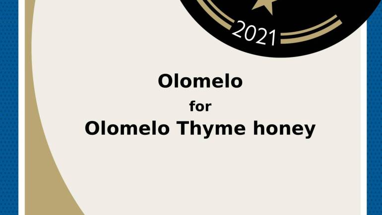 Olomelo Thyme honey 2021 Awards